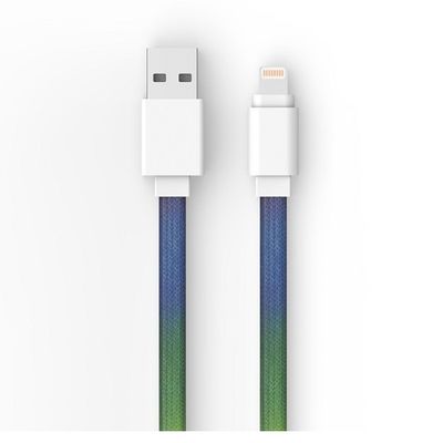 Flat Braided 5V2.4A USB2.0 1M MFI Lightning Charging Cable