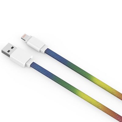 Flat Braided 5V2.4A USB2.0 1M MFI Lightning Charging Cable